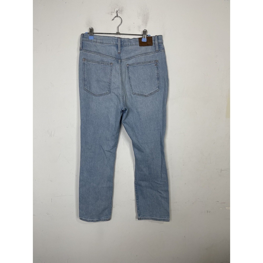Madewell Womens Jeans 28 High Rise Slim Crop BoyJean Distressed Light Wash Blue - Picture 3 of 9